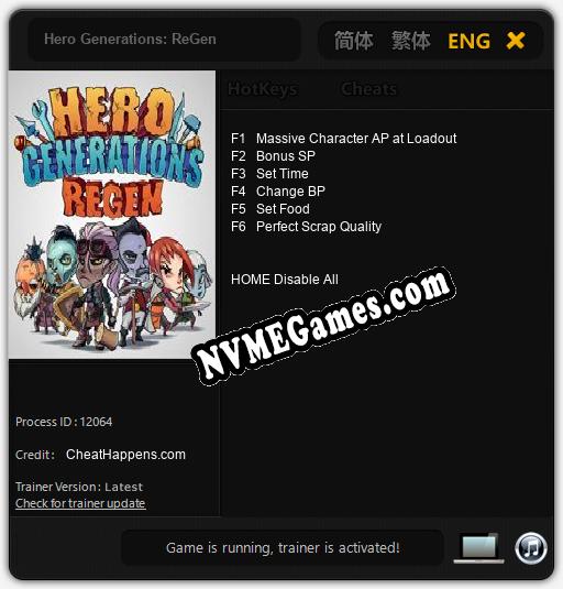 Treinador liberado para Hero Generations: ReGen [v1.0.4]