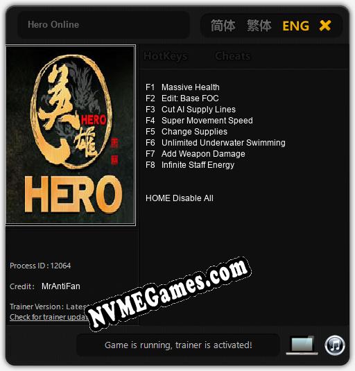 Hero Online: Treinador (V1.0.26)