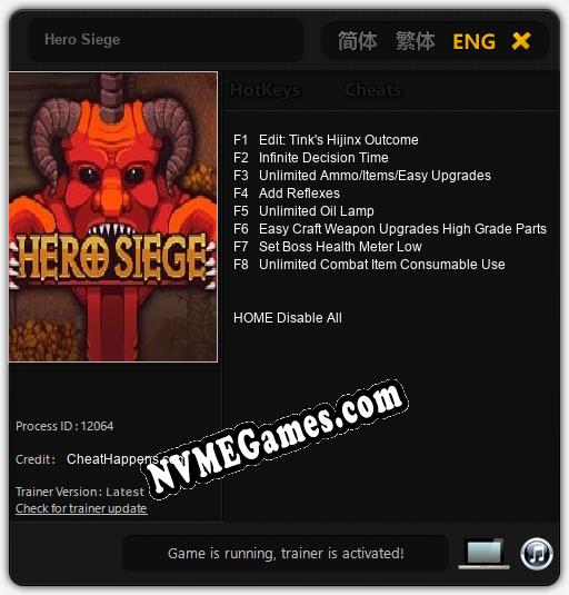 Treinador liberado para Hero Siege [v1.0.9]