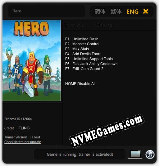 Treinador liberado para Hero [v1.0.6]