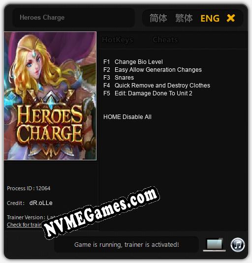 Heroes Charge: Treinador (V1.0.88)