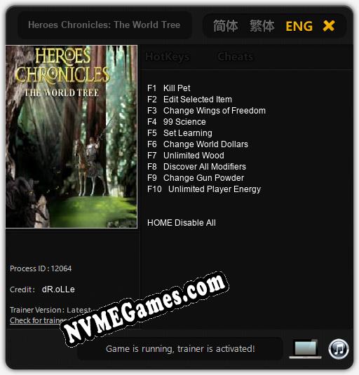 Heroes Chronicles: The World Tree: Cheats, Trainer +10 [dR.oLLe]