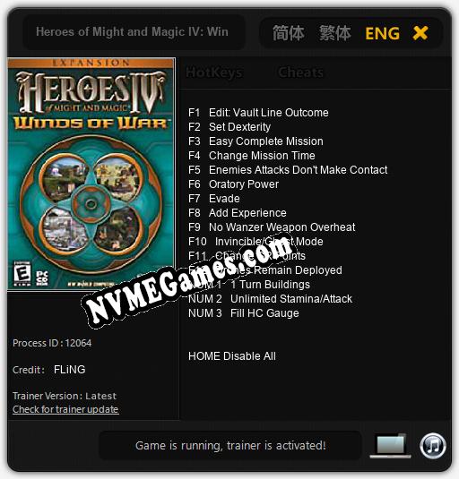 Heroes of Might and Magic IV: Winds of War: Trainer +15 [v1.8]