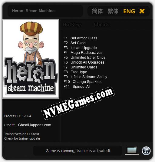 Heron: Steam Machine: Cheats, Trainer +11 [CheatHappens.com]