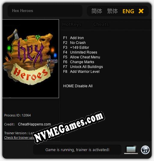 Hex Heroes: Cheats, Trainer +8 [CheatHappens.com]