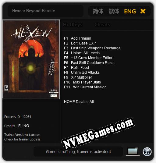 Treinador liberado para Hexen: Beyond Heretic [v1.0.6]