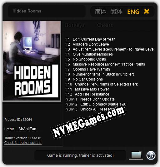 Hidden Rooms: Treinador (V1.0.27)