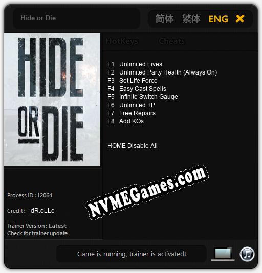 Hide or Die: Trainer +8 [v1.4]