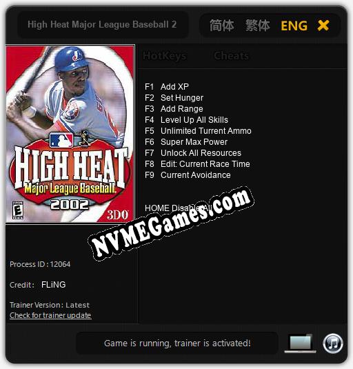 Treinador liberado para High Heat Major League Baseball 2002 [v1.0.7]