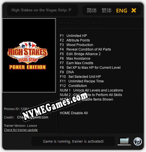 High Stakes on the Vegas Strip: Poker Edition: Cheats, Trainer +15 [CheatHappens.com]