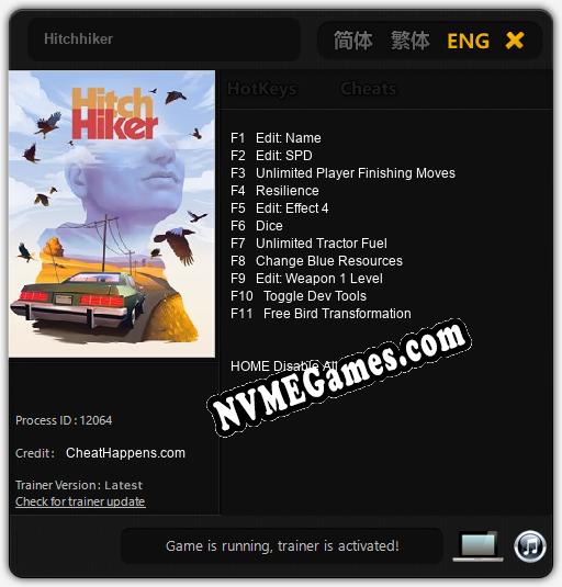 Hitchhiker: Cheats, Trainer +11 [CheatHappens.com]