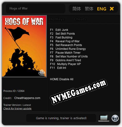 Hogs of War: Cheats, Trainer +11 [CheatHappens.com]