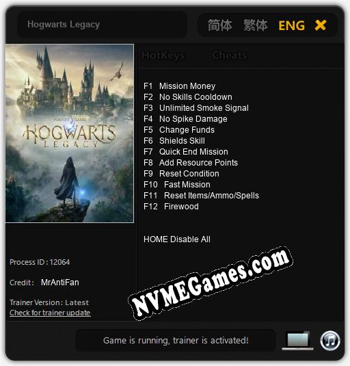 Hogwarts Legacy: Treinador (V1.0.85)