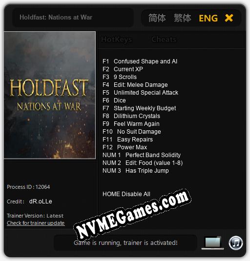 Holdfast: Nations at War: Trainer +15 [v1.3]