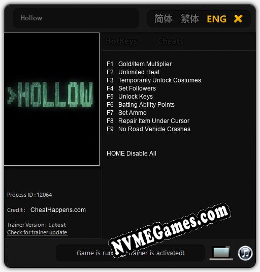 Hollow: Trainer +9 [v1.9]