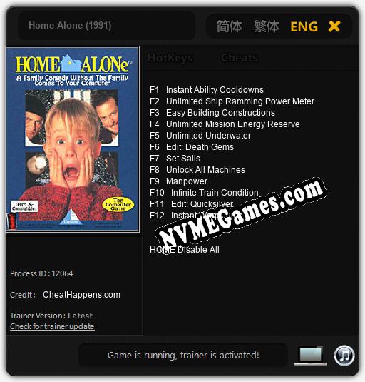 Home Alone (1991): Trainer +12 [v1.5]