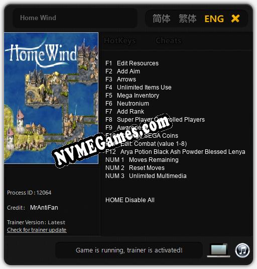 Home Wind: Trainer +15 [v1.2]