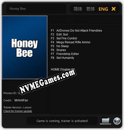 Honey Bee: Cheats, Trainer +8 [MrAntiFan]