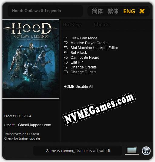 Hood: Outlaws & Legends: Trainer +8 [v1.1]