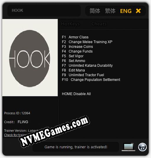 HOOK: Cheats, Trainer +10 [FLiNG]