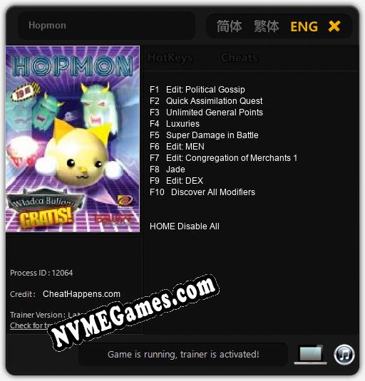 Hopmon: Cheats, Trainer +10 [CheatHappens.com]