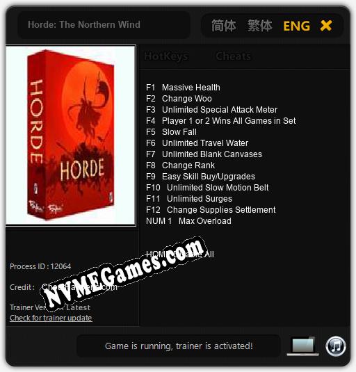 Horde: The Northern Wind: Trainer +13 [v1.6]