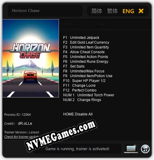 Horizon Chase: Trainer +14 [v1.9]