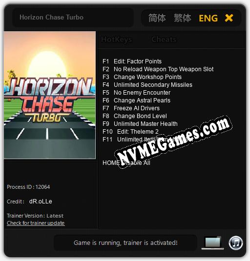 Treinador liberado para Horizon Chase Turbo [v1.0.7]