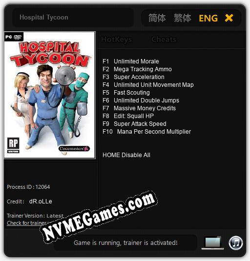 Hospital Tycoon: Cheats, Trainer +10 [dR.oLLe]