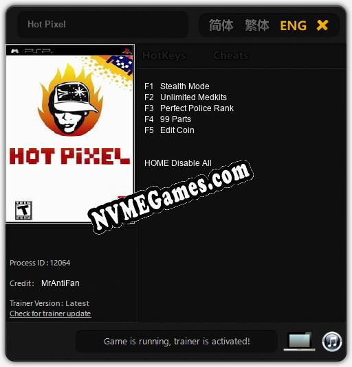 Treinador liberado para Hot Pixel [v1.0.4]