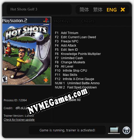 Hot Shots Golf 3: Treinador (V1.0.67)