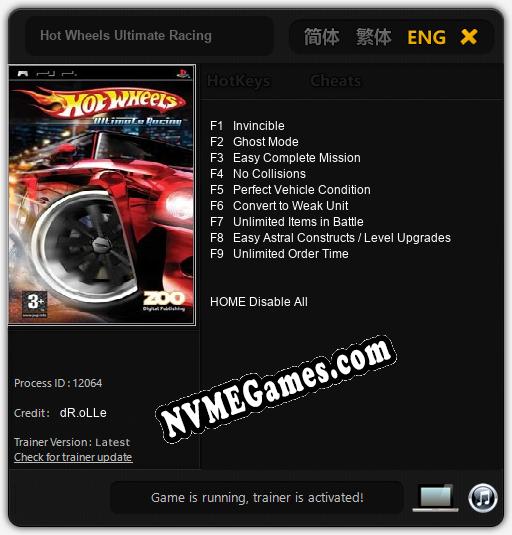 Treinador liberado para Hot Wheels Ultimate Racing [v1.0.9]