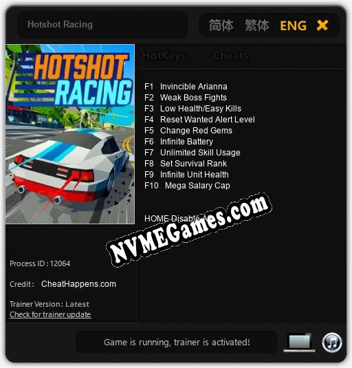 Hotshot Racing: Trainer +10 [v1.6]