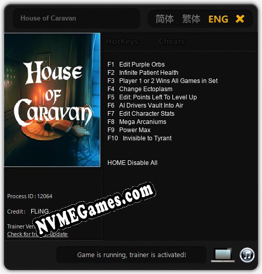 Treinador liberado para House of Caravan [v1.0.9]