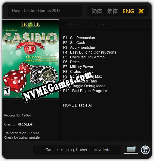 Hoyle Casino Games 2012: Cheats, Trainer +12 [dR.oLLe]