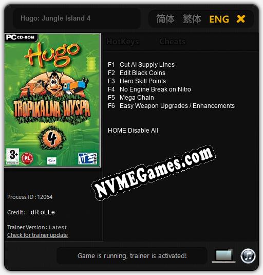 Hugo: Jungle Island 4: Trainer +6 [v1.6]