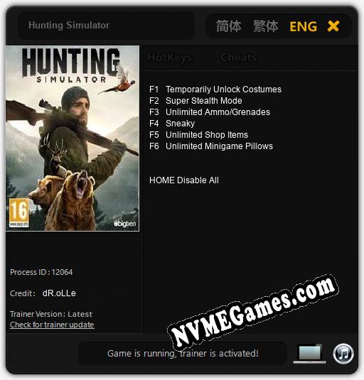 Hunting Simulator: Trainer +6 [v1.1]