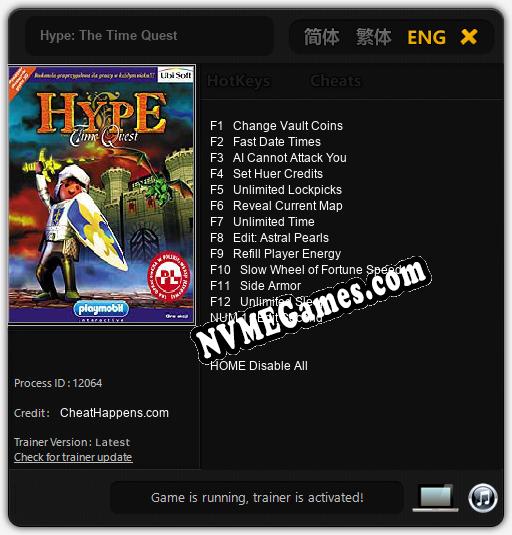 Hype: The Time Quest: Trainer +13 [v1.8]