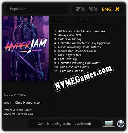 Treinador liberado para Hyper Jam [v1.0.5]