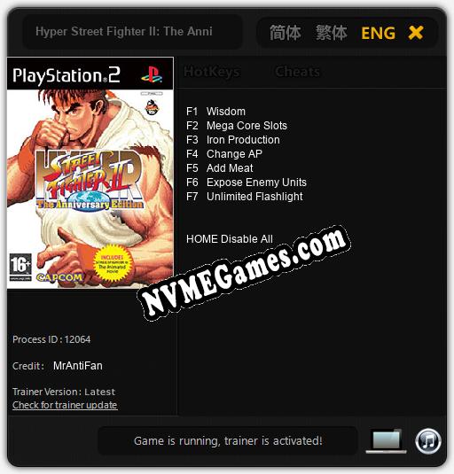 Hyper Street Fighter II: The Anniversary Edition: Cheats, Trainer +7 [MrAntiFan]