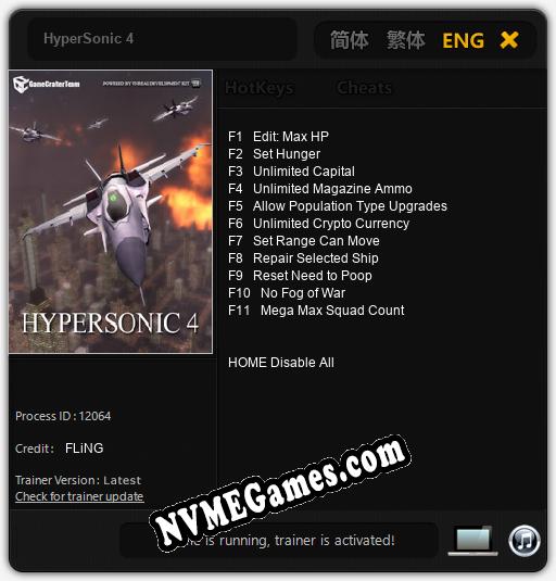 Treinador liberado para HyperSonic 4 [v1.0.1]