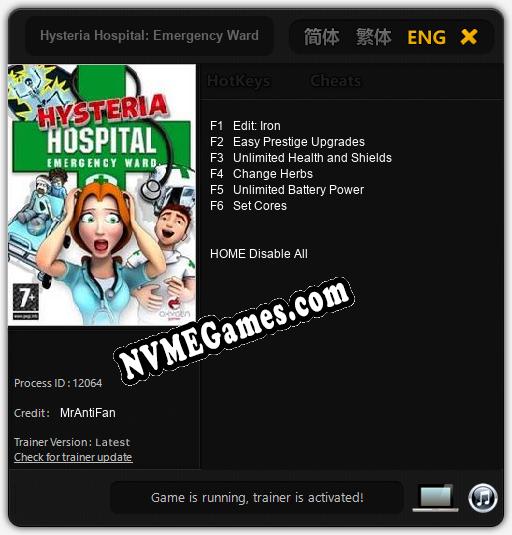 Hysteria Hospital: Emergency Ward: Cheats, Trainer +6 [MrAntiFan]