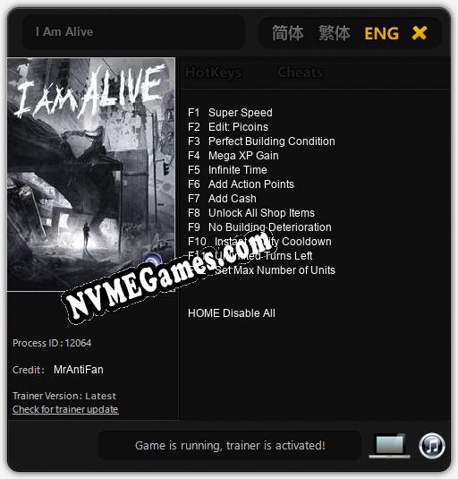 I Am Alive: Cheats, Trainer +12 [MrAntiFan]