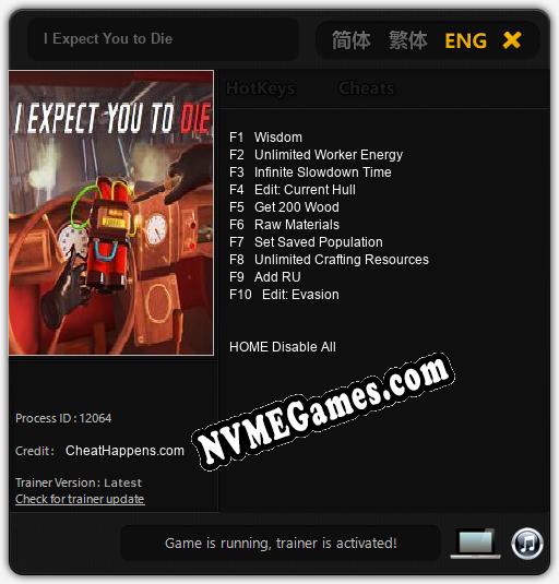 I Expect You to Die: Cheats, Trainer +10 [CheatHappens.com]