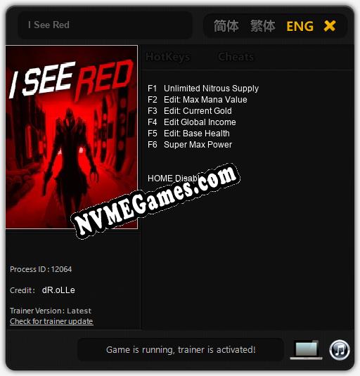 Treinador liberado para I See Red [v1.0.9]