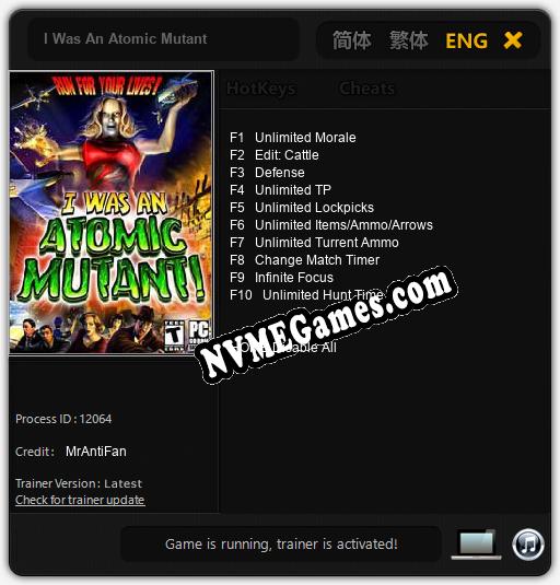 Treinador liberado para I Was An Atomic Mutant [v1.0.7]