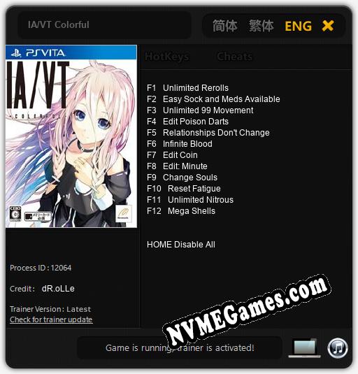 IA/VT Colorful: Cheats, Trainer +12 [dR.oLLe]