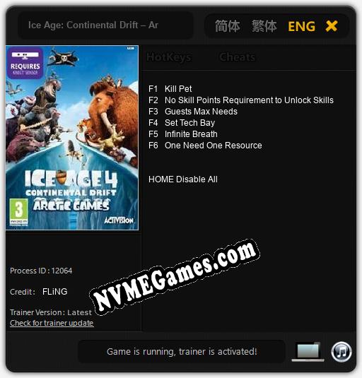 Ice Age: Continental Drift – Arctic Games: Trainer +6 [v1.5]