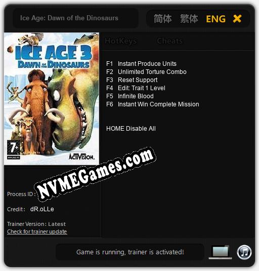 Ice Age: Dawn of the Dinosaurs: Trainer +6 [v1.5]