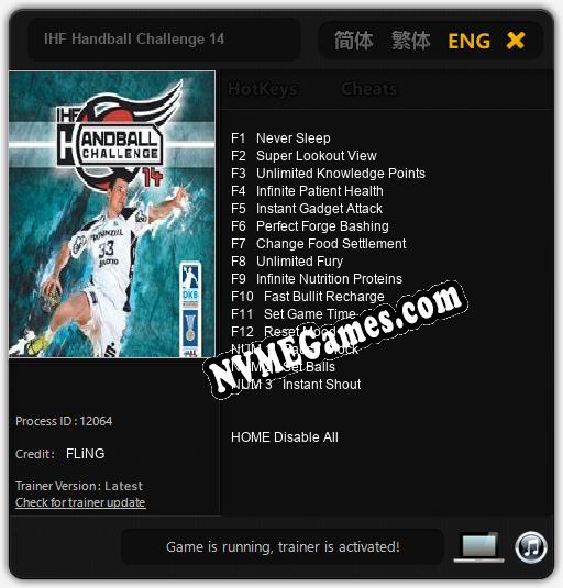 IHF Handball Challenge 14: Cheats, Trainer +15 [FLiNG]